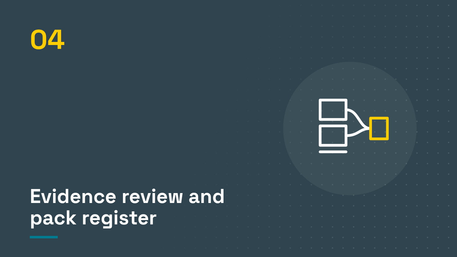 Step 04: evidence review and pack register