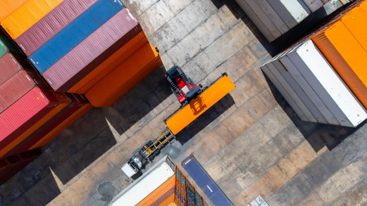 Aerial view of shipping container terminal with eq 2026 09 24 23 27 49 utc